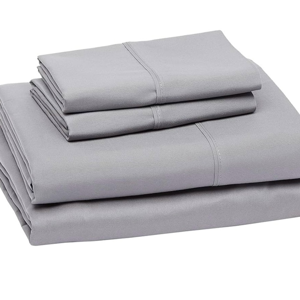4-Piece Twin Sheet Set Gray Microfiber NIB
